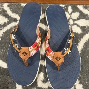 Sperry patriotic flip flops